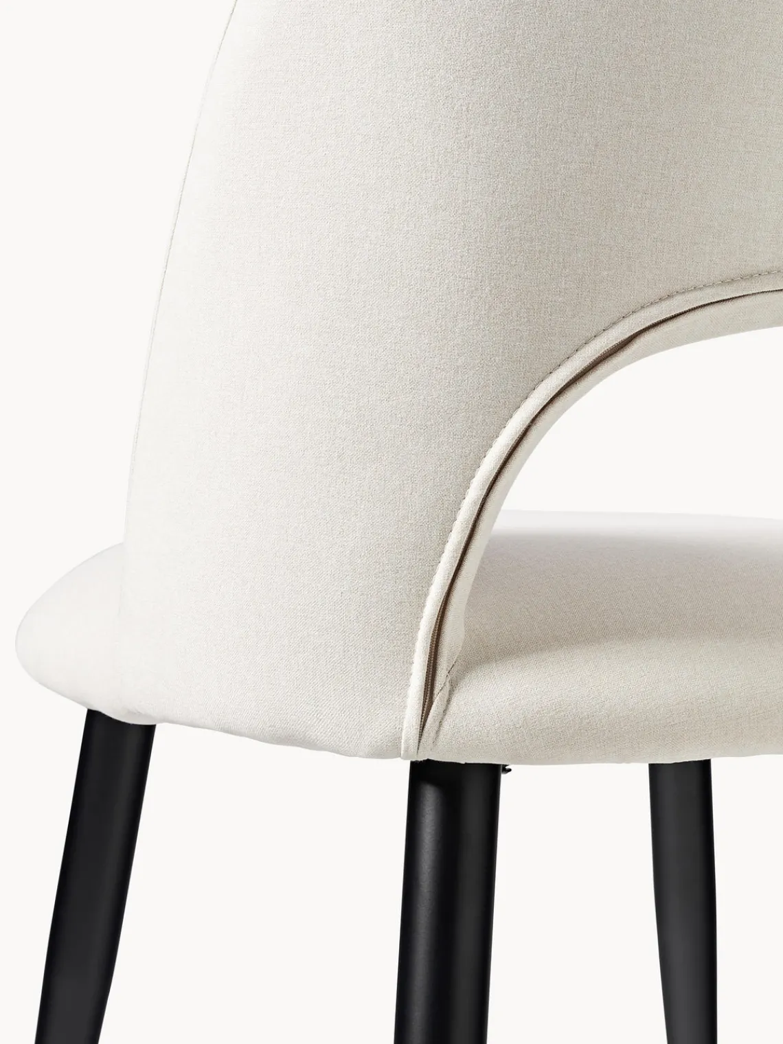 Sillas>Westwing Collection Silla tapizada Rachel Tejido blanco crema