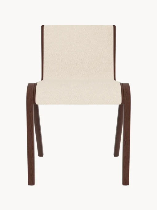 Sillas>Audo Copenhagen Silla tapizada Ready Dining Tejido blanco Off White, madera de roble oscura