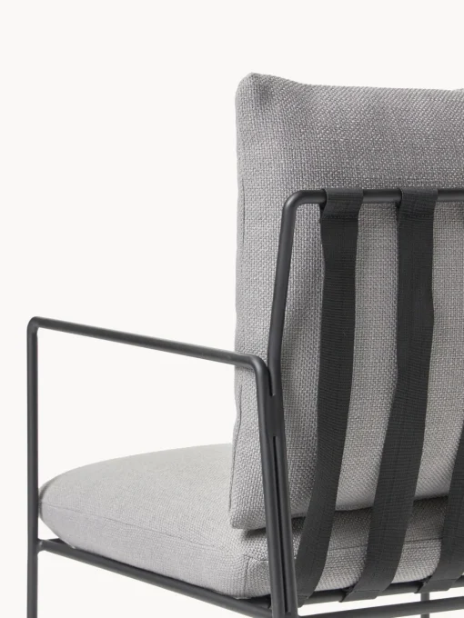 Sillas>Westwing Collection Silla tapizada Wayne Mezcla de lino gris, negro