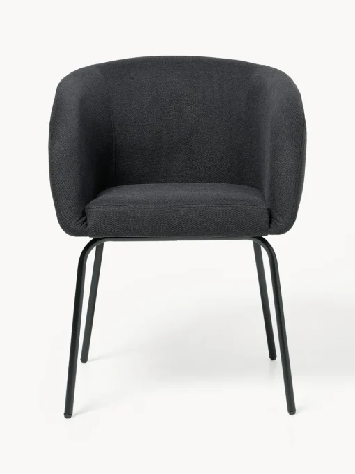 Sillas Con Reposabrazos|Sillas>Westwing Collection Sillas con reposabrazos Alani, 2 uds. Tejido gris antracita, negro