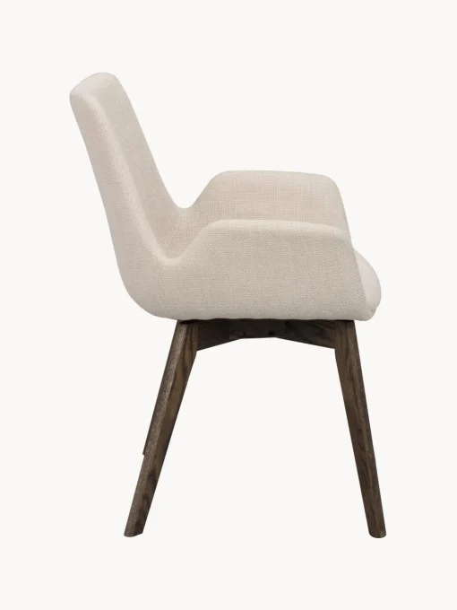 Sillas Con Reposabrazos|Sillas>Rowico Home Sillas con reposabrazos Drimsdale, 2 uds. Tejido beige claro, madera de roble lacada en marrón oscuro