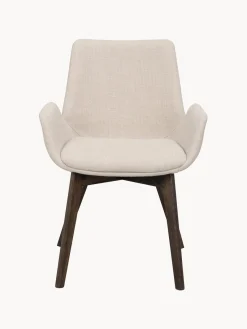 Sillas Con Reposabrazos|Sillas></noscript>Rowico Home Sillas con reposabrazos Drimsdale, 2 uds. Tejido beige claro, madera de roble lacada en marrón oscuro