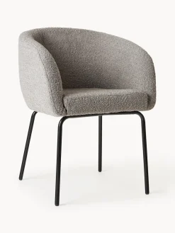 Sillas Con Reposabrazos|Sillas>Westwing Collection Sillas con reposabrazos en tejido bouclé Alani, 2 uds. Bouclé greige, negro