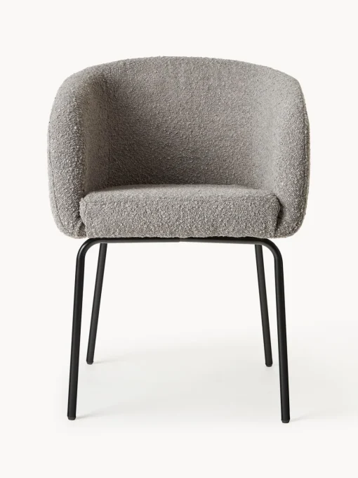 Sillas Con Reposabrazos|Sillas>Westwing Collection Sillas con reposabrazos en tejido bouclé Alani, 2 uds. Bouclé greige, negro