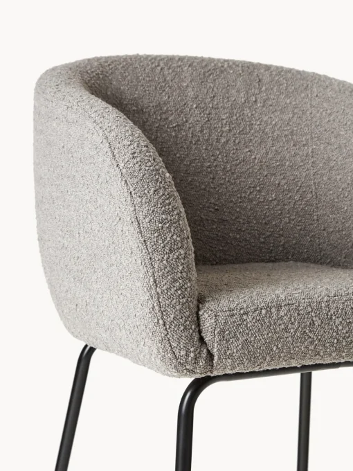 Sillas Con Reposabrazos|Sillas>Westwing Collection Sillas con reposabrazos en tejido bouclé Alani, 2 uds. Bouclé greige, negro