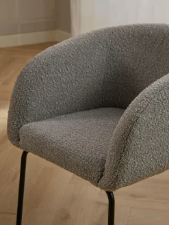 Sillas Con Reposabrazos|Sillas></noscript>Westwing Collection Sillas con reposabrazos en tejido bouclé Alani, 2 uds. Bouclé greige, negro