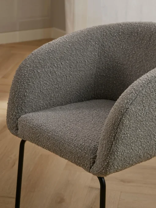 Sillas Con Reposabrazos|Sillas>Westwing Collection Sillas con reposabrazos en tejido bouclé Alani, 2 uds. Bouclé greige, negro