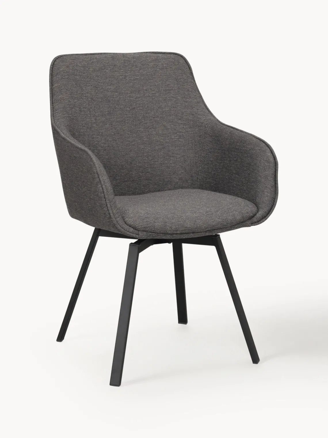 Sillas Con Reposabrazos|Sillas>Rowico Home Sillas con reposabrazos giratorias Alison, 2 uds. Tejido gris antracita, negro