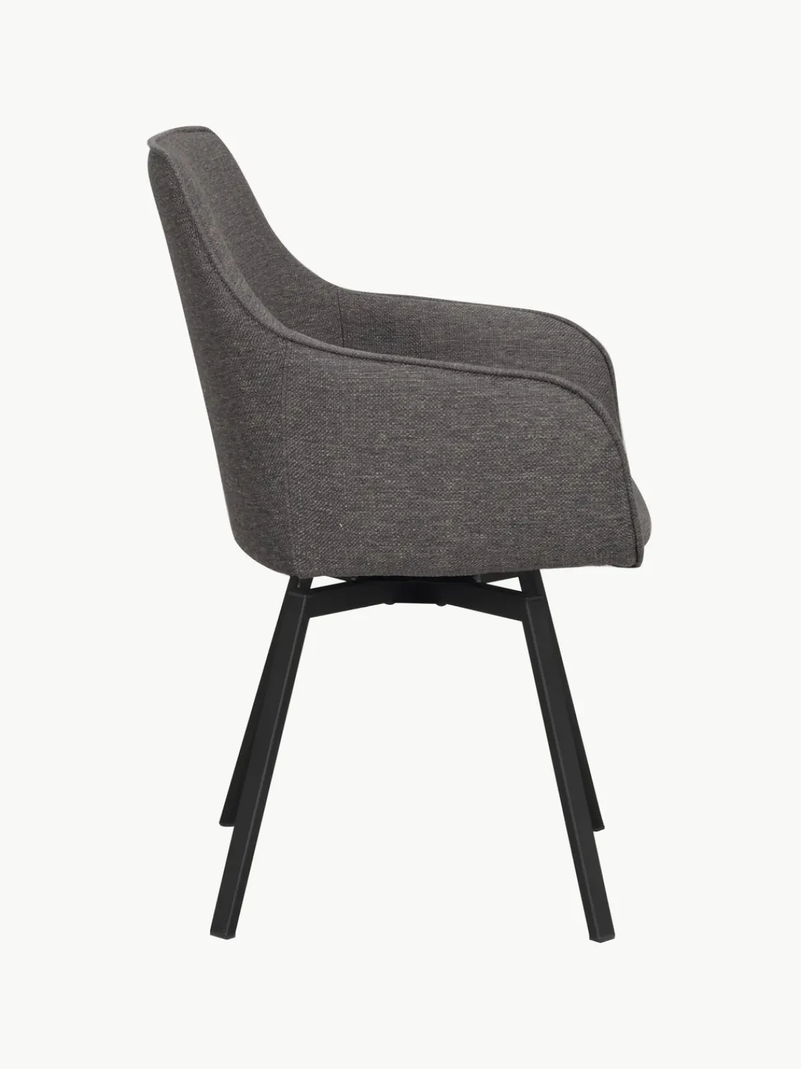 Sillas Con Reposabrazos|Sillas>Rowico Home Sillas con reposabrazos giratorias Alison, 2 uds. Tejido gris antracita, negro