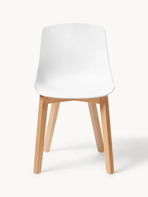 Clearance Sillas de plástico con patas de madera Dave, 2 uds. Sillas