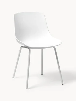 Sillas>Westwing Collection Sillas de plástico con patas de metal Joe, 2 uds. Blanco