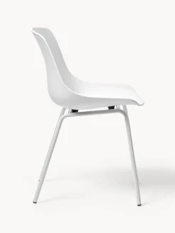Sillas></noscript>Westwing Collection Sillas de plástico con patas de metal Joe, 2 uds. Blanco