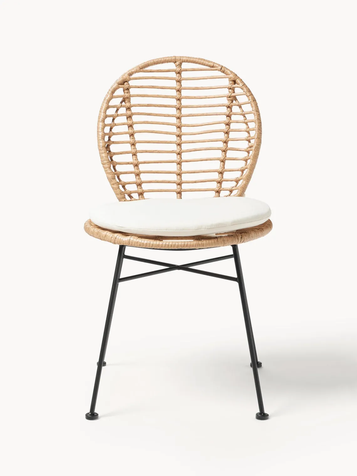 Sillas>Westwing Collection Sillas de ratán con cojín Cordula, 2 uds.