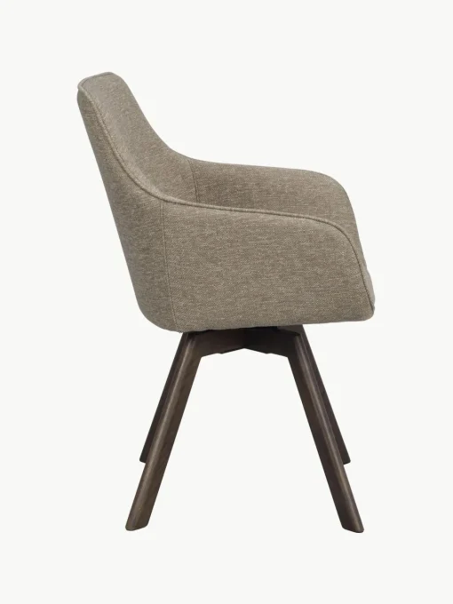 Sillas Con Reposabrazos|Sillas>Rowico Home Sillas giratorias con reposabrazos Alison, 2 uds. Tejido greige, madera de roble oscuro