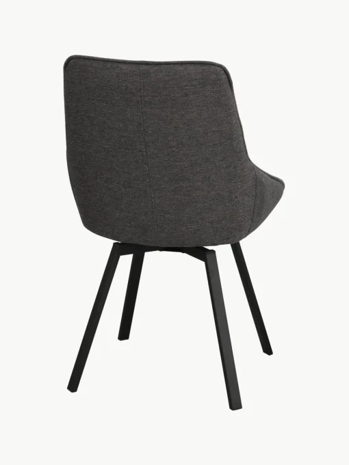Sillas>Rowico Home Sillas giratorias tapizadas Alison, 2 uds. Tejido gris antracita, negro