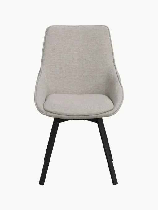 Sillas>Rowico Home Sillas giratorias tapizadas Alison, 2 uds. Tejido gris claro, negro