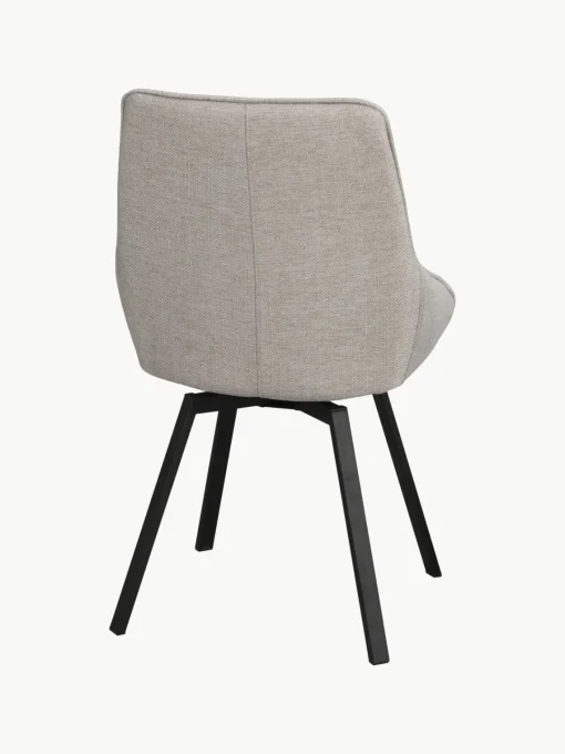 Sillas>Rowico Home Sillas giratorias tapizadas Alison, 2 uds. Tejido gris claro, negro