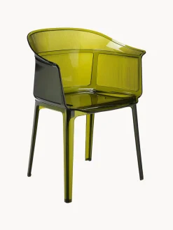 Sillas De Jardín|Sillas De Jardí­N>Kartell Sillas para exterior Papyrus (2 uds.) Verde oliva transparente