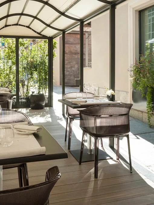 Sillas De Jardín|Sillas De Jardí­N>Kartell Sillas para exterior Papyrus (2 uds.) Marrón oscuro transparente
