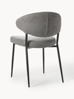 Sillas></noscript>Westwing Collection Sillas tapizadas Adele, 2 uds. Tejido gris, negro mate