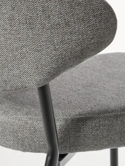 Sillas></noscript>Westwing Collection Sillas tapizadas Adele, 2 uds. Tejido gris, negro mate