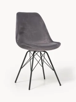 Sillas> Sillas tapizadas de terciopelo Eris, 2 uds. Terciopelo gris oscuro