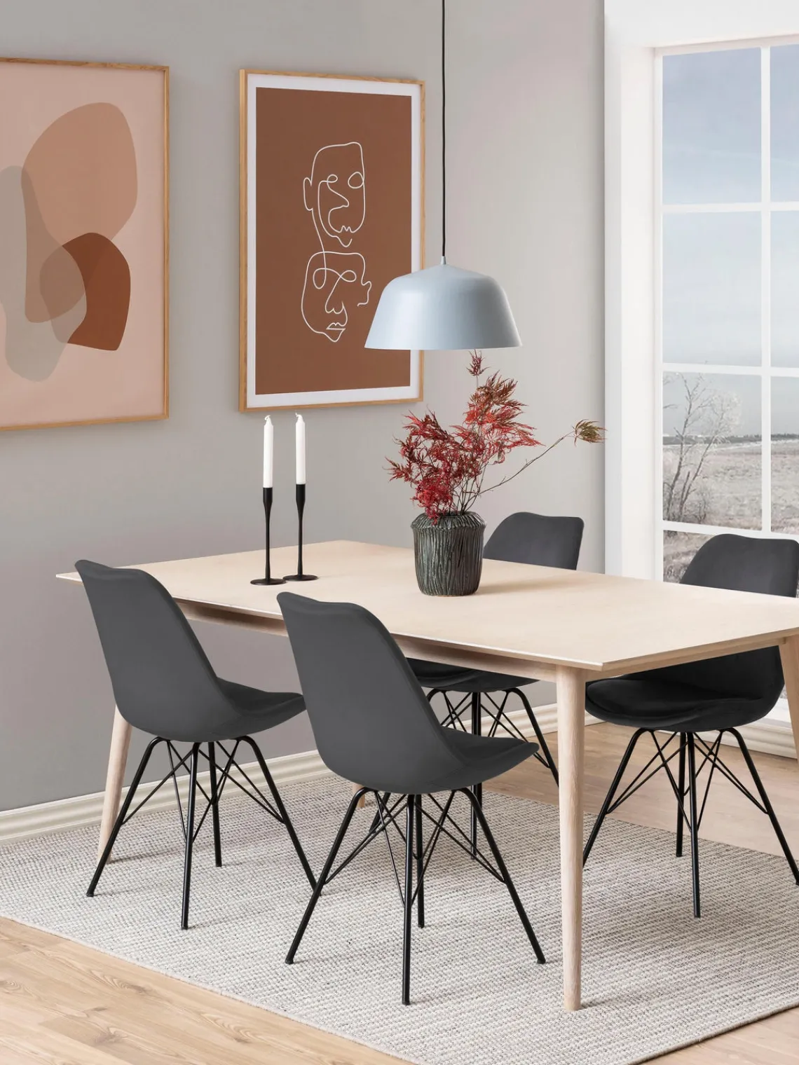 Sillas> Sillas tapizadas de terciopelo Eris, 2 uds. Terciopelo gris oscuro