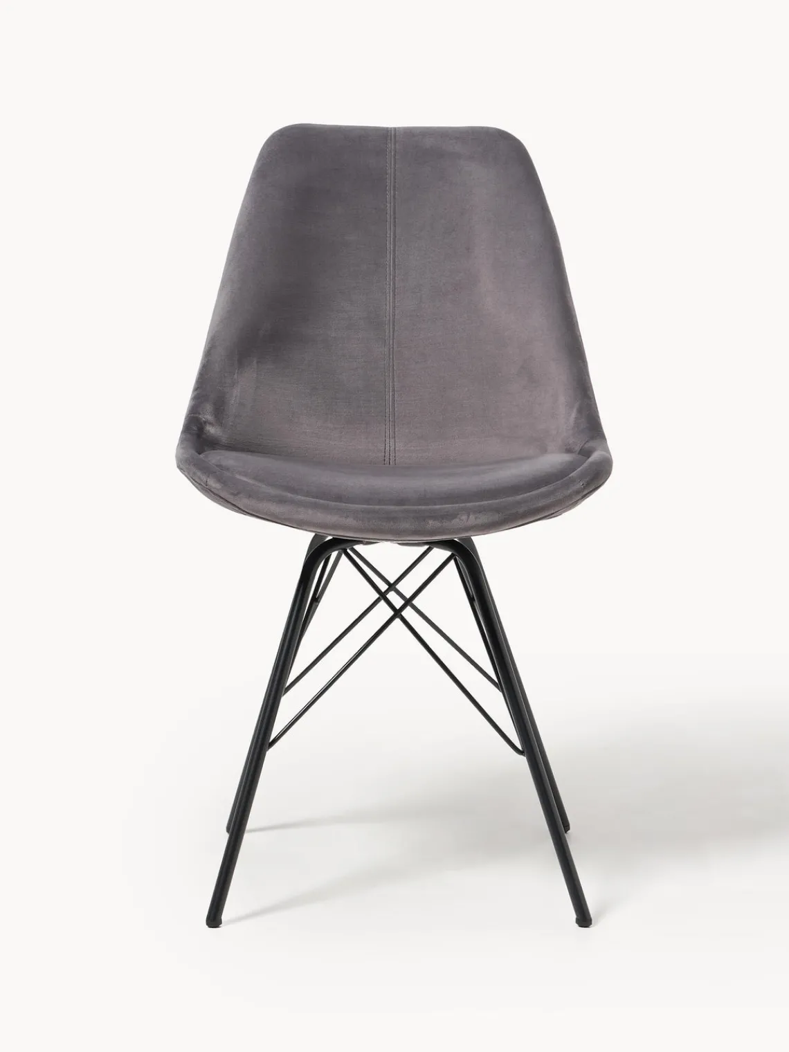 Sillas> Sillas tapizadas de terciopelo Eris, 2 uds. Terciopelo gris oscuro