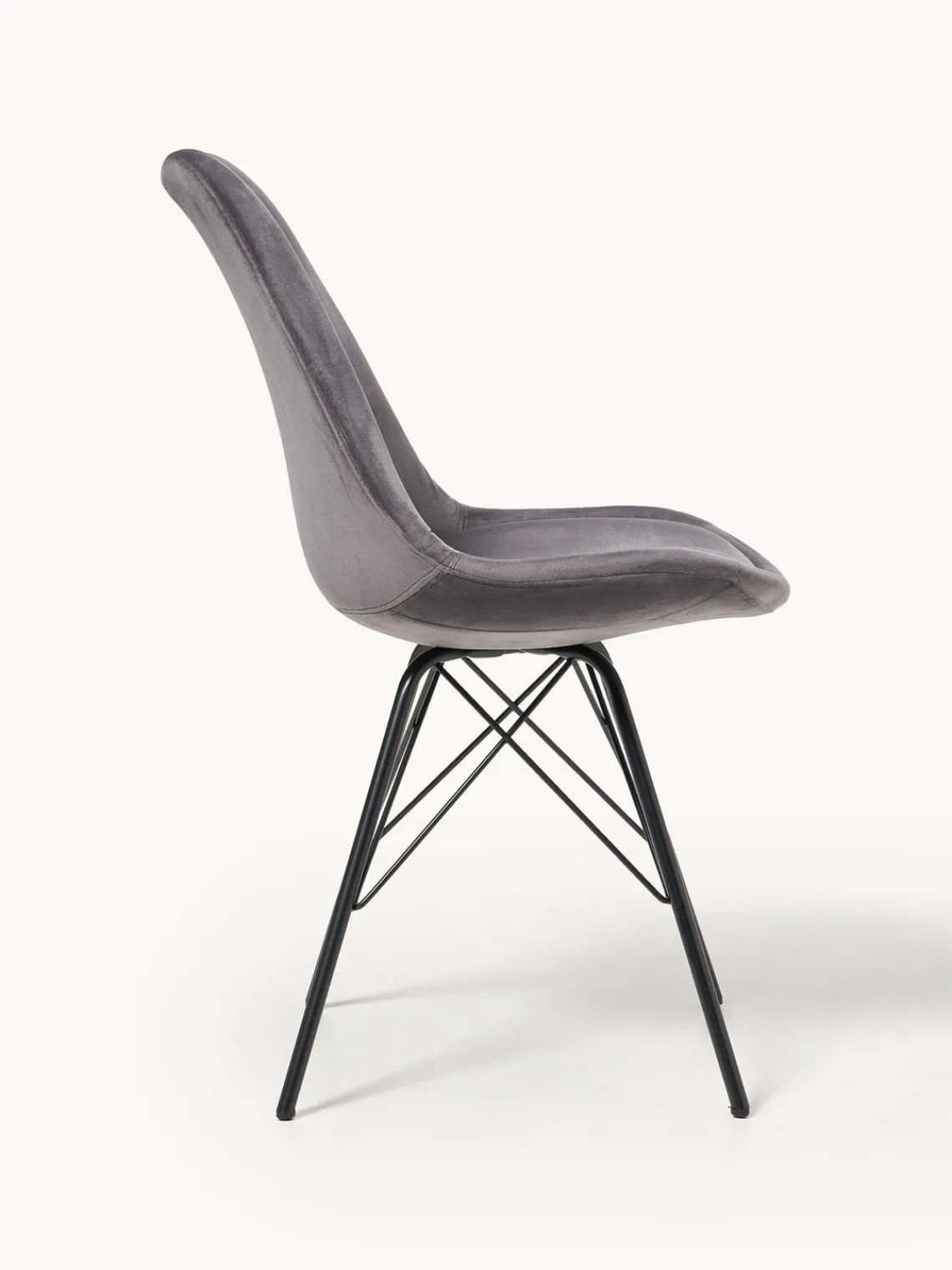 Sillas> Sillas tapizadas de terciopelo Eris, 2 uds. Terciopelo gris oscuro