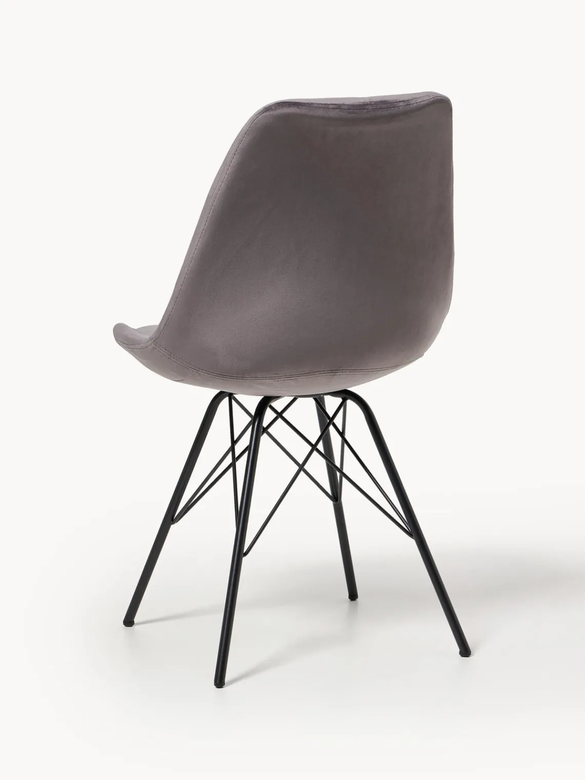 Sillas> Sillas tapizadas de terciopelo Eris, 2 uds. Terciopelo gris oscuro