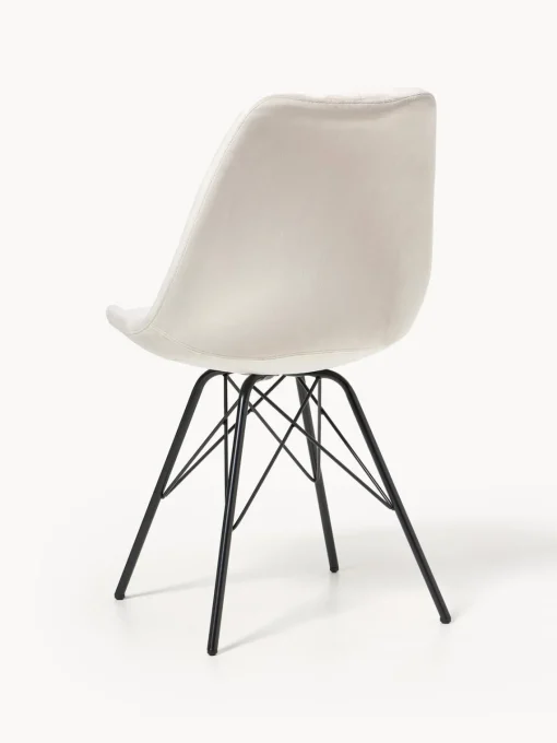 Sillas> Sillas tapizadas de terciopelo Eris, 2 uds. Terciopelo beige, negro mate
