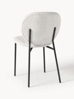 Sillas></noscript>Westwing Collection Sillas tapizadas en tejido bouclé Ulrica, 2 uds. Bouclé Off White, negro
