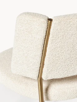 Sillas></noscript>Westwing Collection Sillas tapizadas en tejido bouclé Samantha, 2 uds. Bouclé blanco Off White, dorado