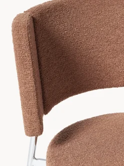 Sillas></noscript>Westwing Collection Sillas tapizadas en tejido bouclé Samantha, 2 uds. Bouclé turrón, plateado