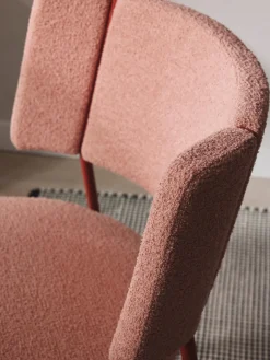 Sillas></noscript>Westwing Collection Sillas tapizadas en tejido bouclé Samantha, 2 uds. Bouclé rosa palo, rojo