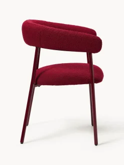 Sillas></noscript>Westwing Collection Sillas tapizadas en tejido bouclé Thiago, 2 uds. Bouclé rojo vino, rojo vino mate