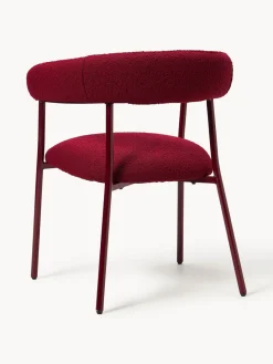 Sillas></noscript>Westwing Collection Sillas tapizadas en tejido bouclé Thiago, 2 uds. Bouclé rojo vino, rojo vino mate