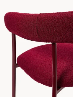 Sillas></noscript>Westwing Collection Sillas tapizadas en tejido bouclé Thiago, 2 uds. Bouclé rojo vino, rojo vino mate