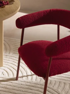 Sillas></noscript>Westwing Collection Sillas tapizadas en tejido bouclé Thiago, 2 uds. Bouclé rojo vino, rojo vino mate