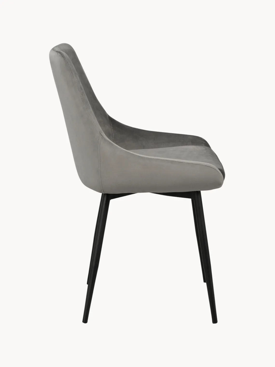 Sillas>Rowico Home Sillas tapizadas en terciopelo Sierra, 2 uds. Terciopelo gris