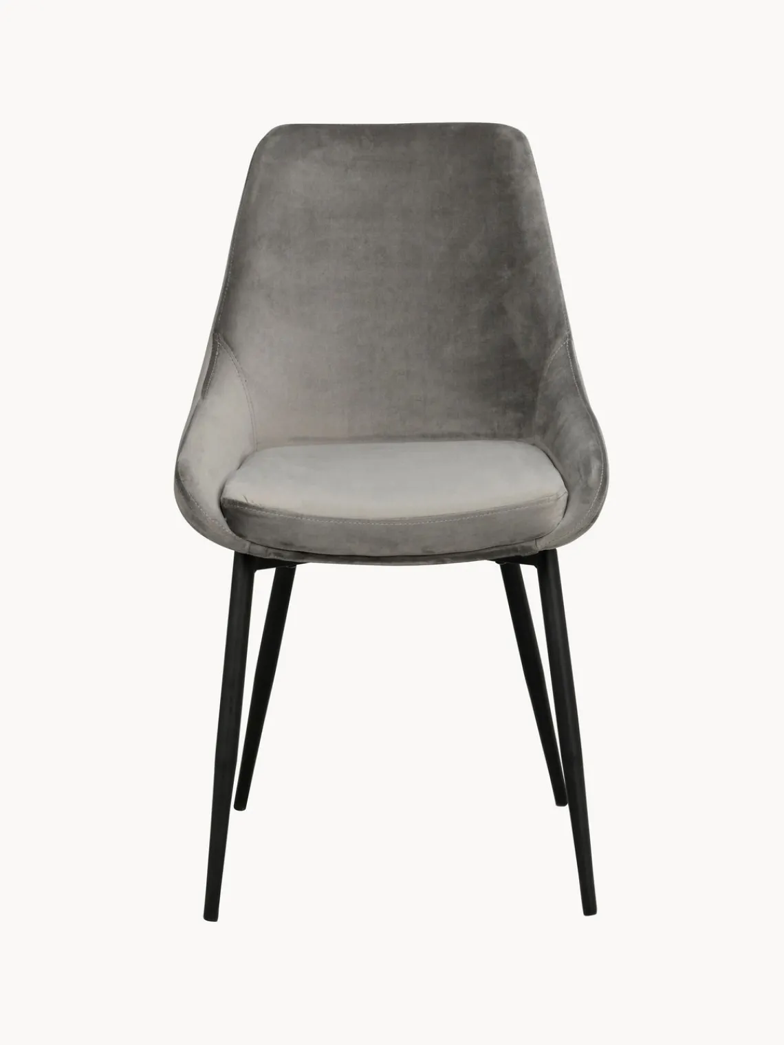 Sillas>Rowico Home Sillas tapizadas en terciopelo Sierra, 2 uds. Terciopelo gris