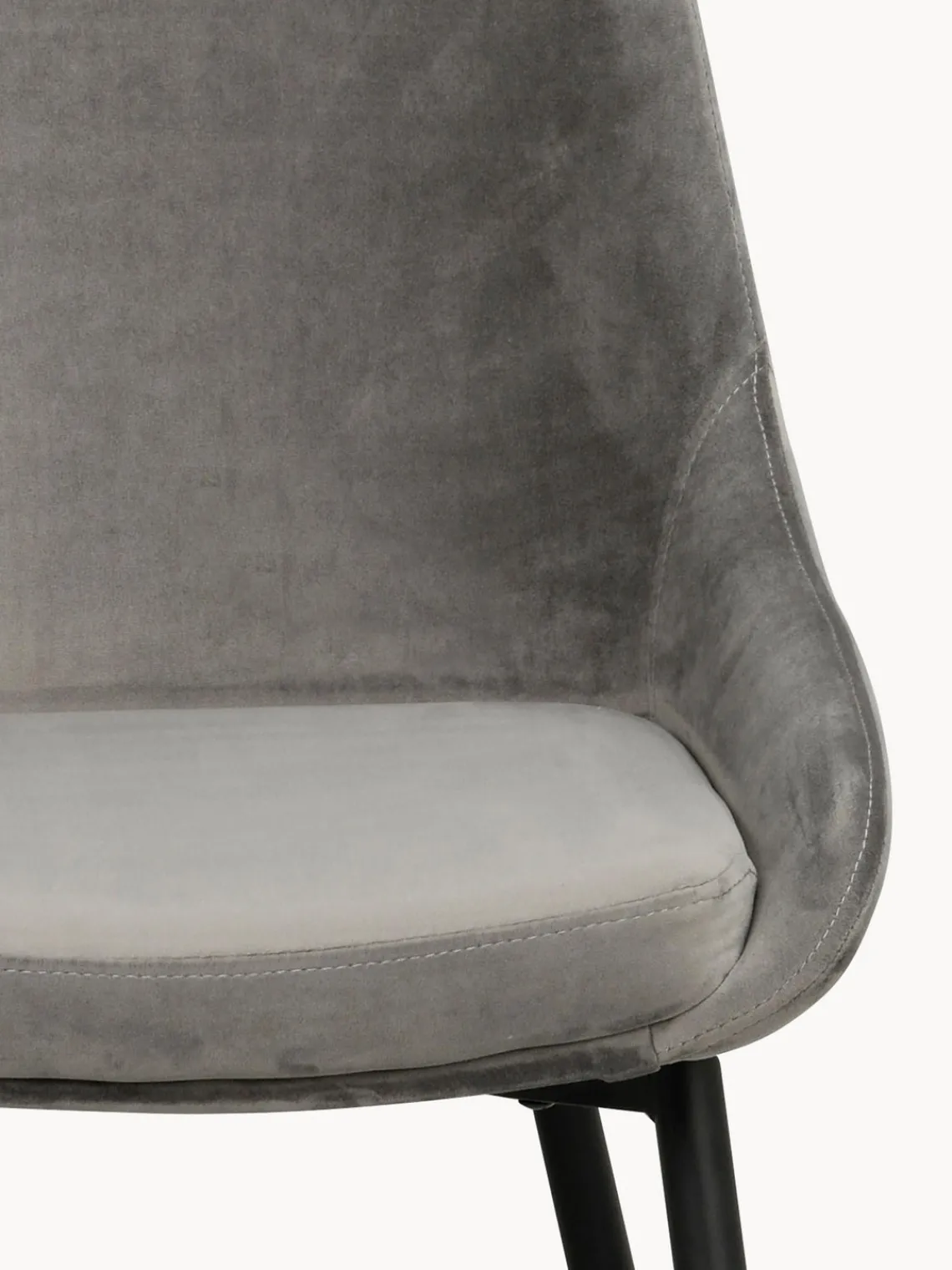 Sillas>Rowico Home Sillas tapizadas en terciopelo Sierra, 2 uds. Terciopelo gris