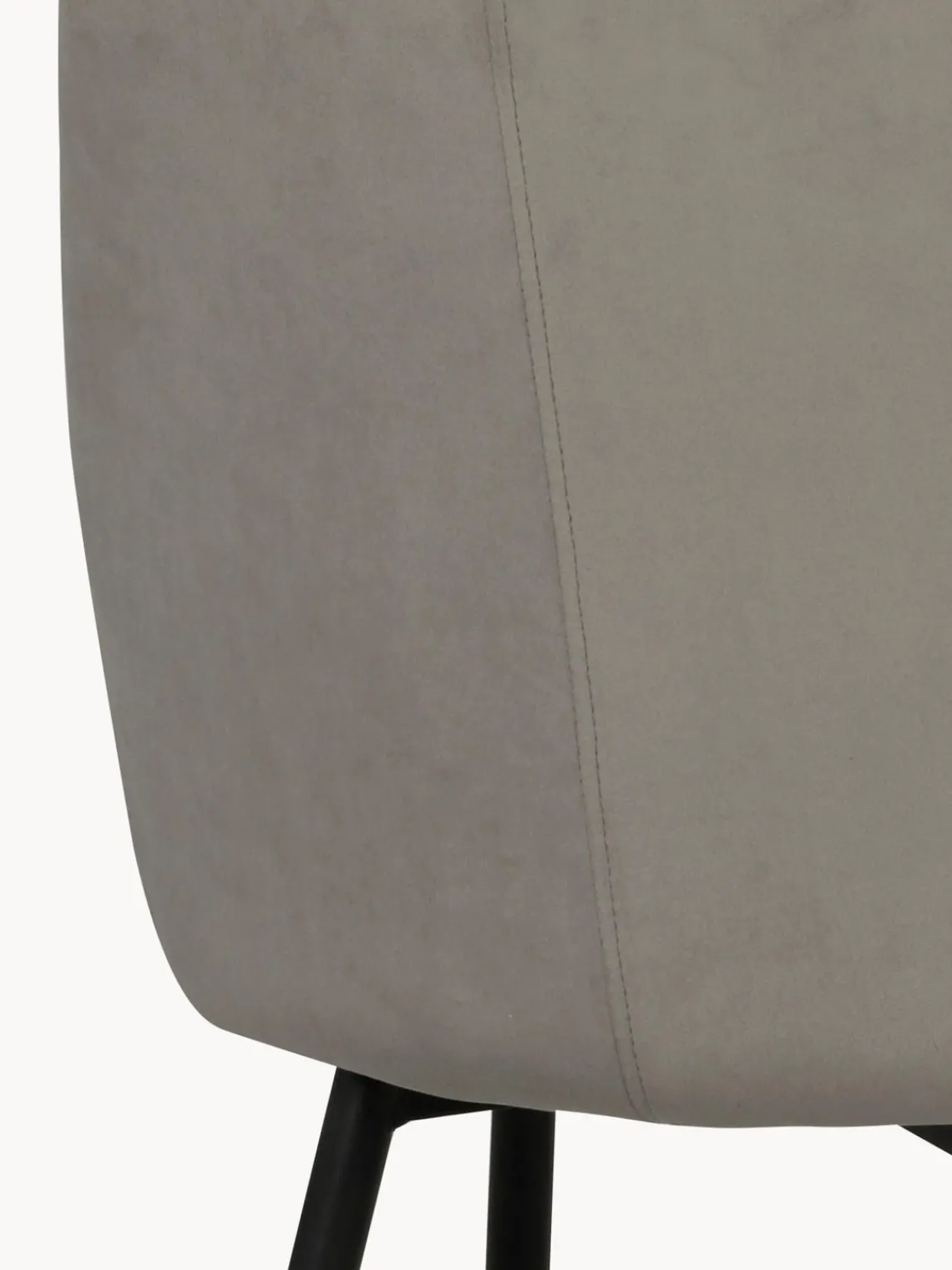 Sillas>Rowico Home Sillas tapizadas en terciopelo Sierra, 2 uds. Terciopelo gris