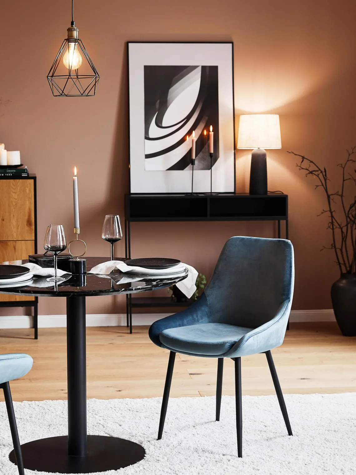 Sillas tapizadas en terciopelo Sierra, 2 uds. Sillas