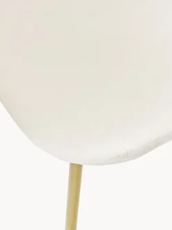 Sillas></noscript>Westwing Collection Sillas tapizadas en terciopelo Luisa, 2 uds. Terciopelo blanco crema, dorado brillante