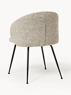 Sillas></noscript>Westwing Collection Sillas tapizadas Luisa, 2 uds. Tejido taupe/beige, negro mate