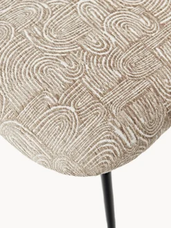 Sillas></noscript>Westwing Collection Sillas tapizadas Luisa, 2 uds. Tejido taupe/beige, negro mate