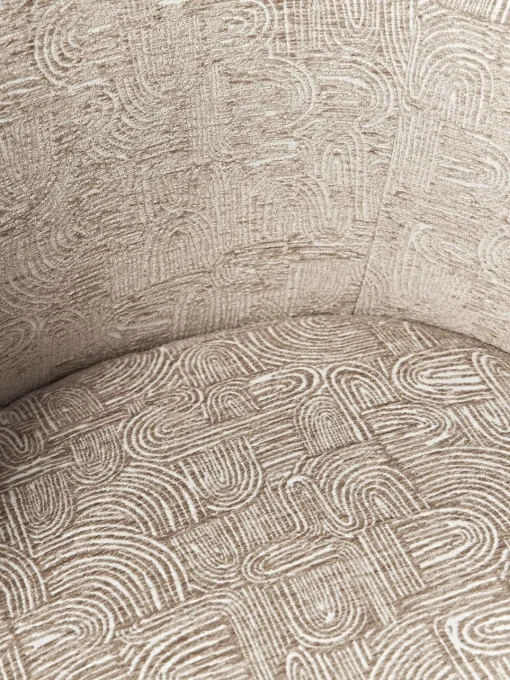 Sillas>Westwing Collection Sillas tapizadas Luisa, 2 uds. Tejido taupe/beige, negro mate