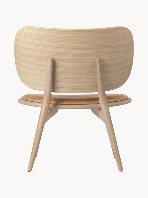 Sillones Pequeños|Sillones>Mater Sillón artesanal de cuero y madera Rocker Cuero beige, madera de roble clara