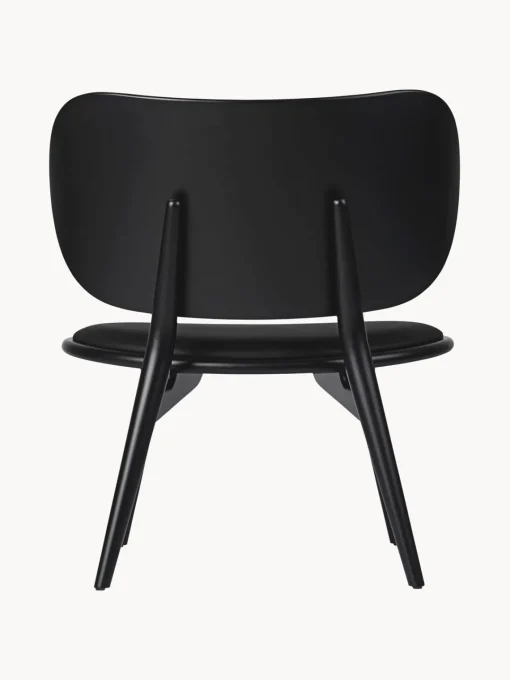 Sillones Pequeños|Sillones>Mater Sillón artesanal de cuero y madera Rocker Cuero negro, negro